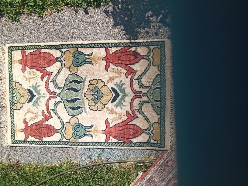 Antique Rare Persian Oriental Art Nouveau Hand Made Carpet Rug Prayer Rug Wall Hanging Wool Good Condition