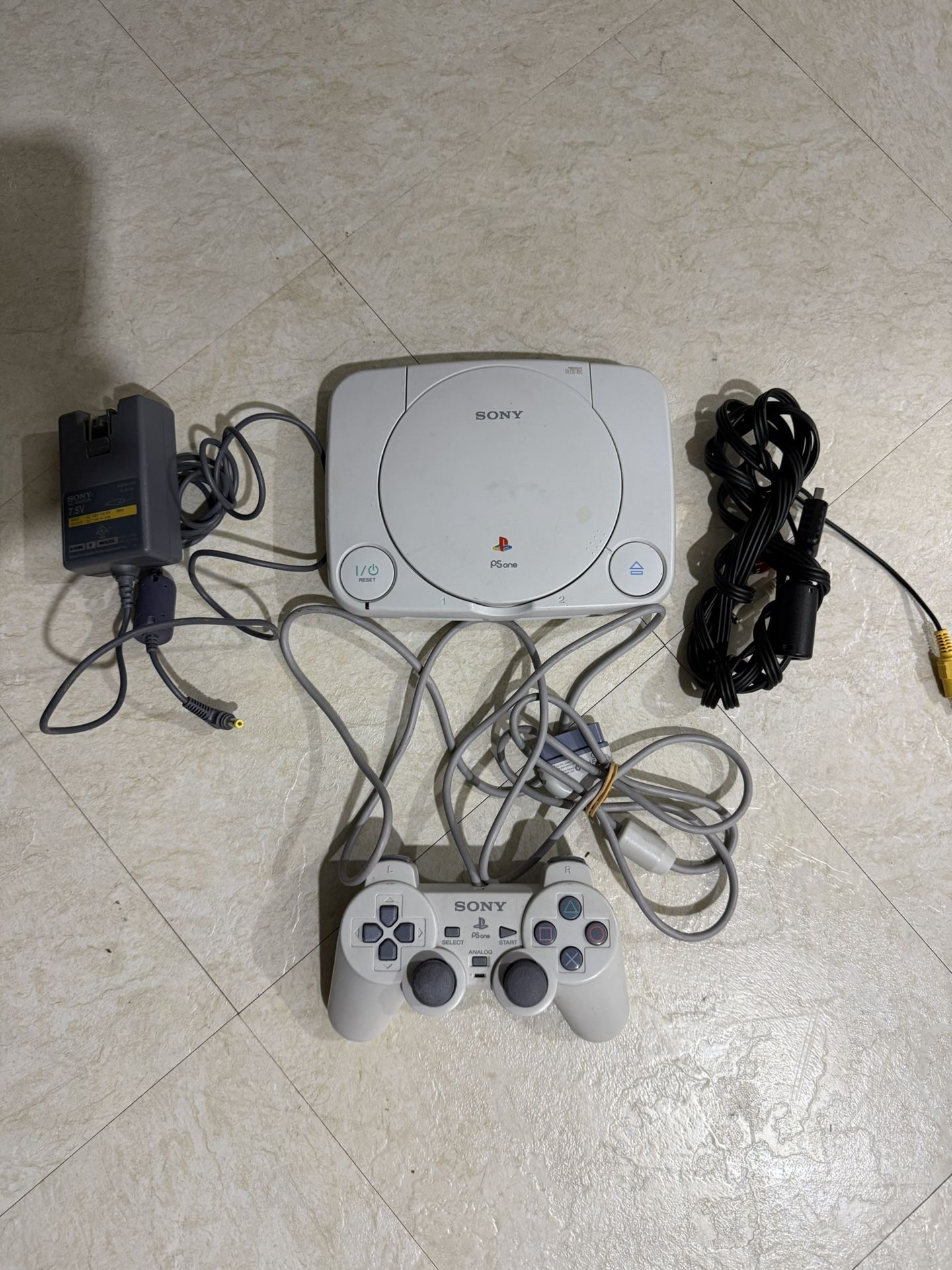 Sony PlayStation PSOne PS1 W/ Hookups And Controller