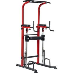 Pull Up Bar 10 Adjustable Height Power Tower Dip Station for Enhanced Fitness, Multi-Functional Power Rack Workout Machine for Home Gym Strength Train