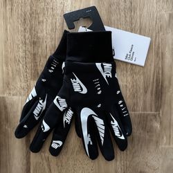 Nike Club Fleece Gloves Mens Size Medium Black White Running Training Soccer