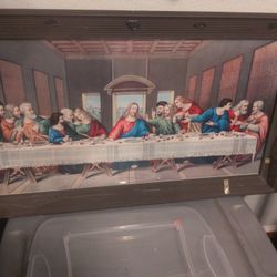 The Last Supper by Leonardo Da Vinci Reprint 32"X 18"