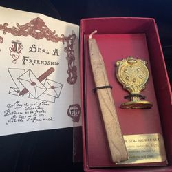 SEALING WAX & 10 BRASS SEALS
