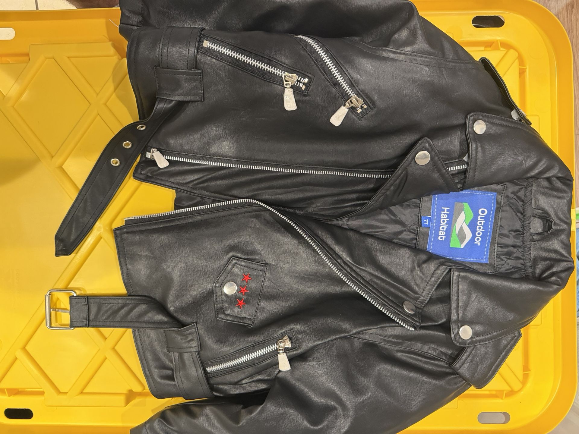OUTDOOR HÁBITAT Kids Biker Jacket Faux Leather