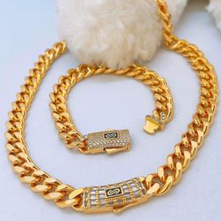 Jewellery Set Plated Gold 