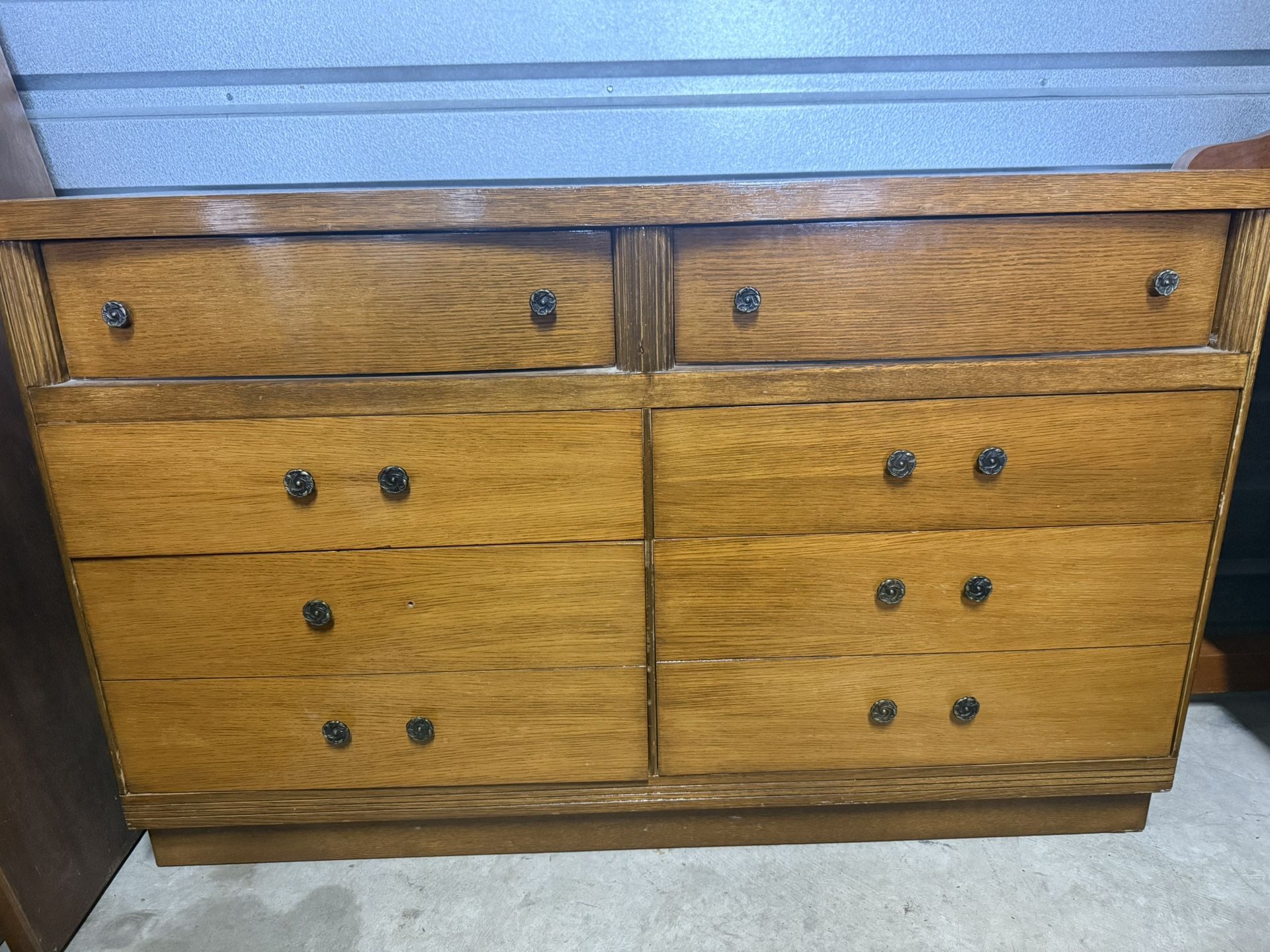 Vintage 8-Drawer Wooden Dresser - 50" Wide Mid-Century Storage
