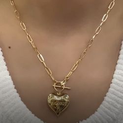 18K Real Gold Toggle Necklace