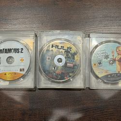 🎮 PS3 Game Lot — GTA V, inFamous 2, The Incredible Hulk | Tested & Working