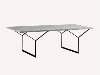 West Elm White Marble & Steel Y-Base Coffee Table