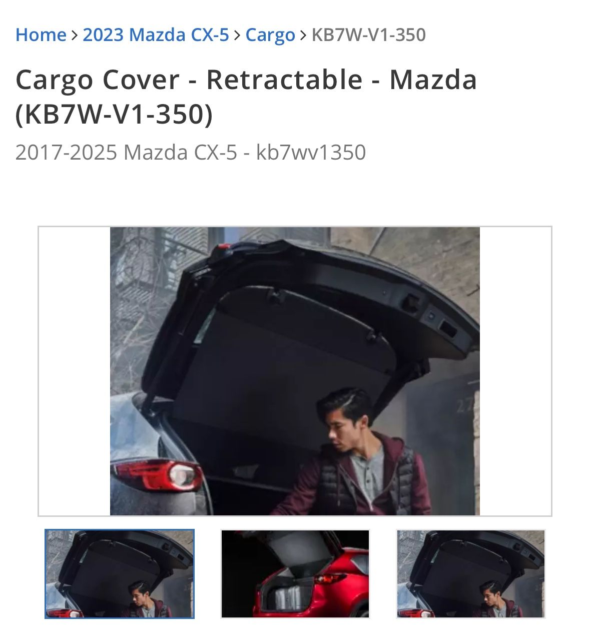 2023 Mazda CX5 trunk/cargo cover