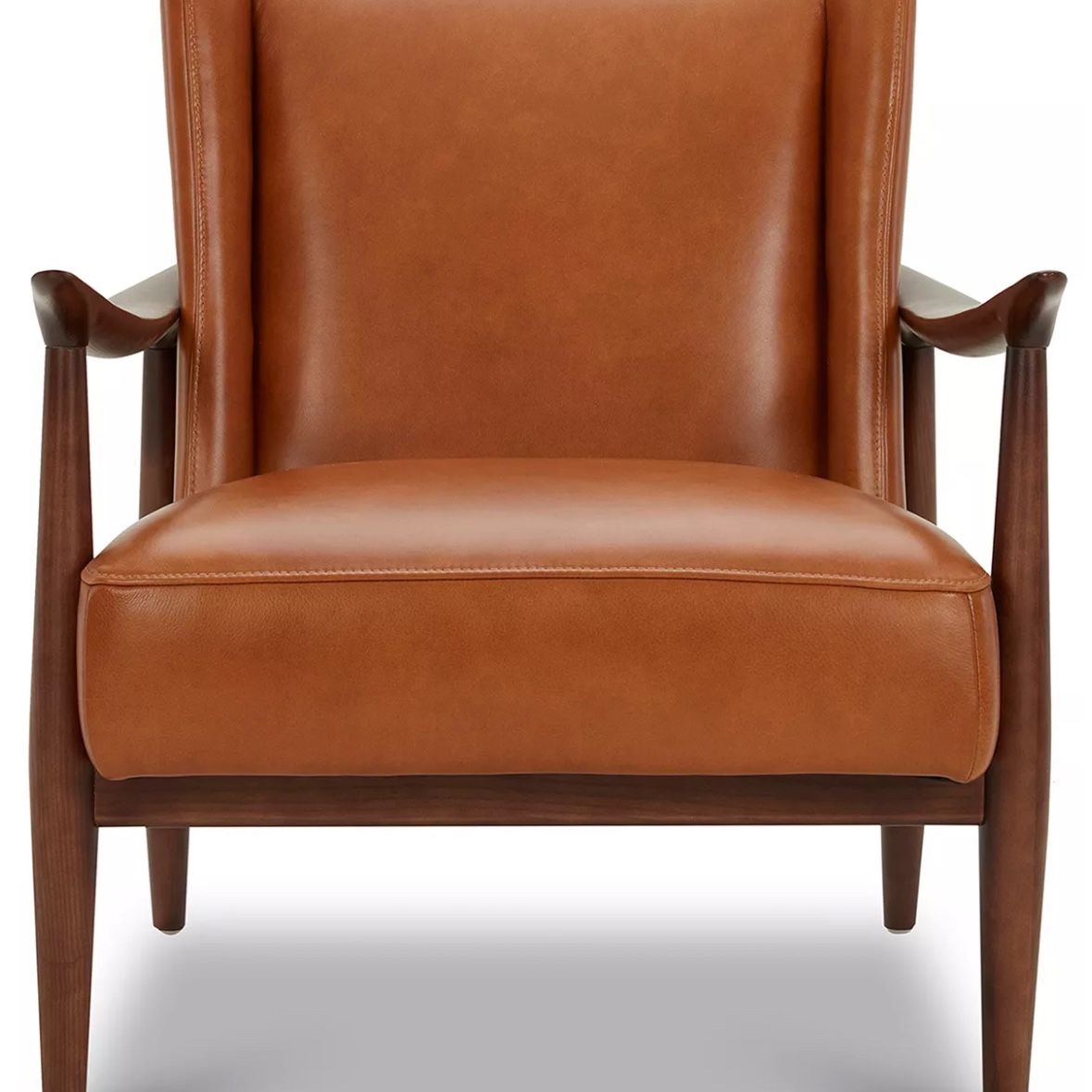 Jollene 29" Leather Winged Accent Chair