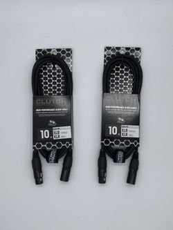 2 Clutch 10’ XLR Female to XLR Male Microphone/Speaker Cables 