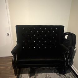 Black Velvet Couch