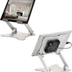 Surface Pro Stand, iPad Cooler,Cooling Pad,Aluminum Sturdy Tablet Stand Holder with Quiet Fan for Microsoft Surface Tablets,iPad Series,Samsung Galaxy