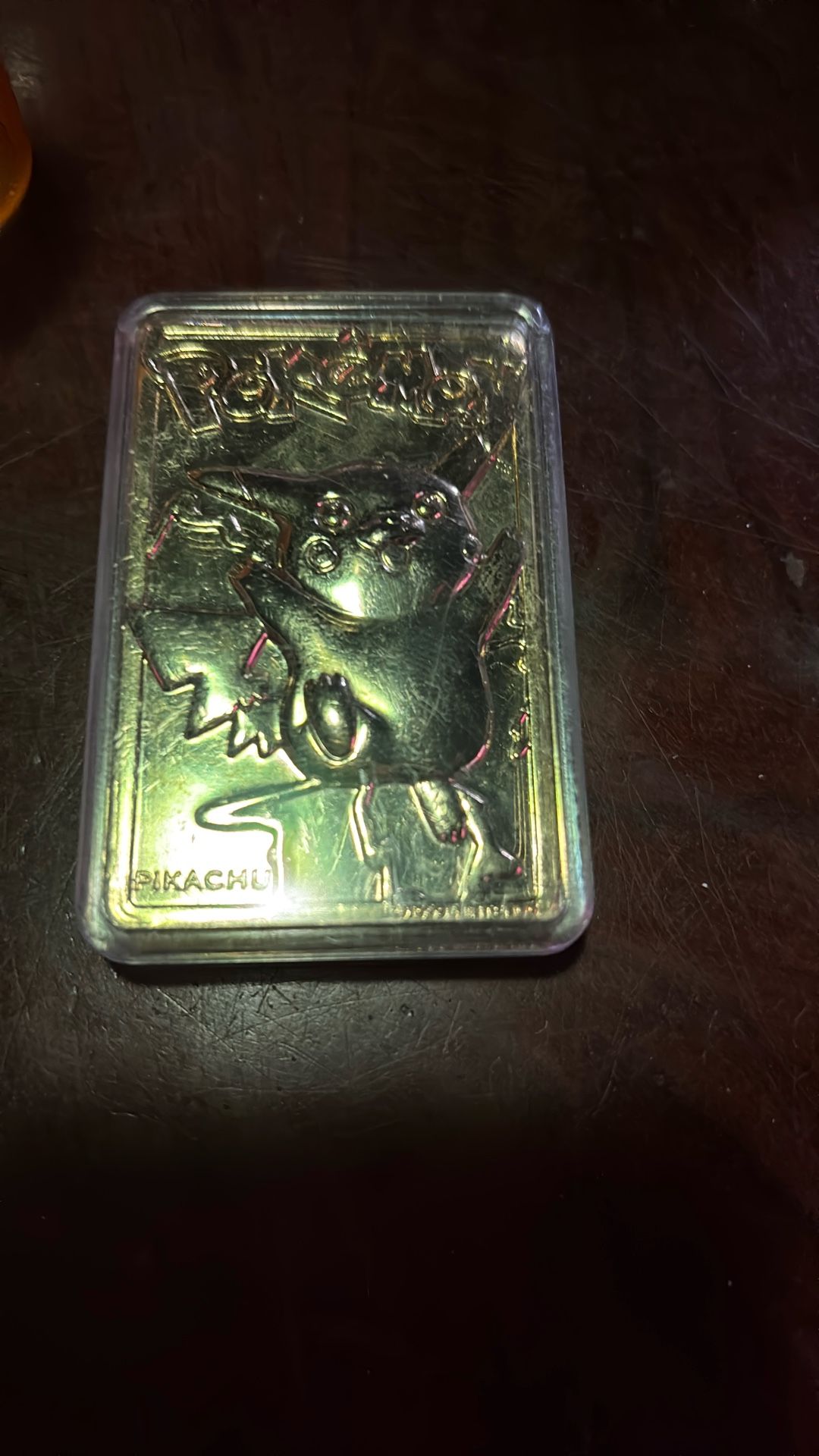 23K Plated Pikachu Trading Card With Case