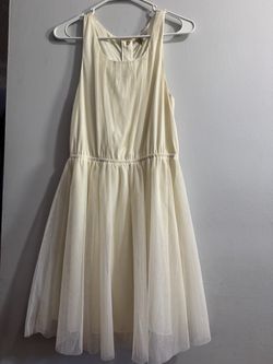 Cream Tulle Midi Dress
