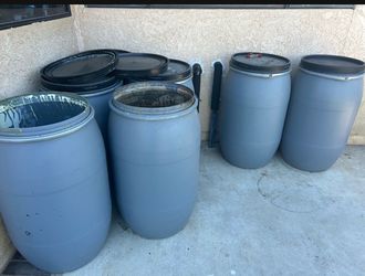 Plastic 55 Gal Rain Barrels (Stackable) $35 Each (Still Available)