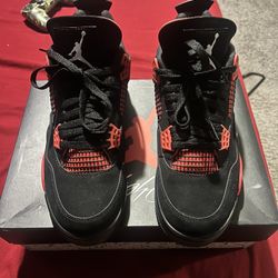 Red Thunders /air Jordan 4 Retro Black,red Size 9