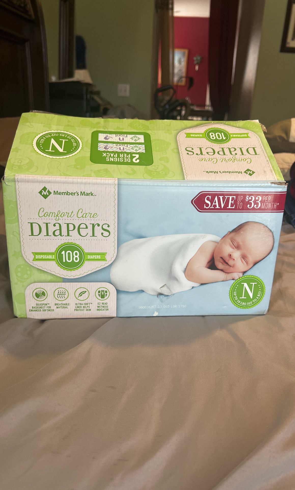 Diapers- Newborn up to 10 lbs.
