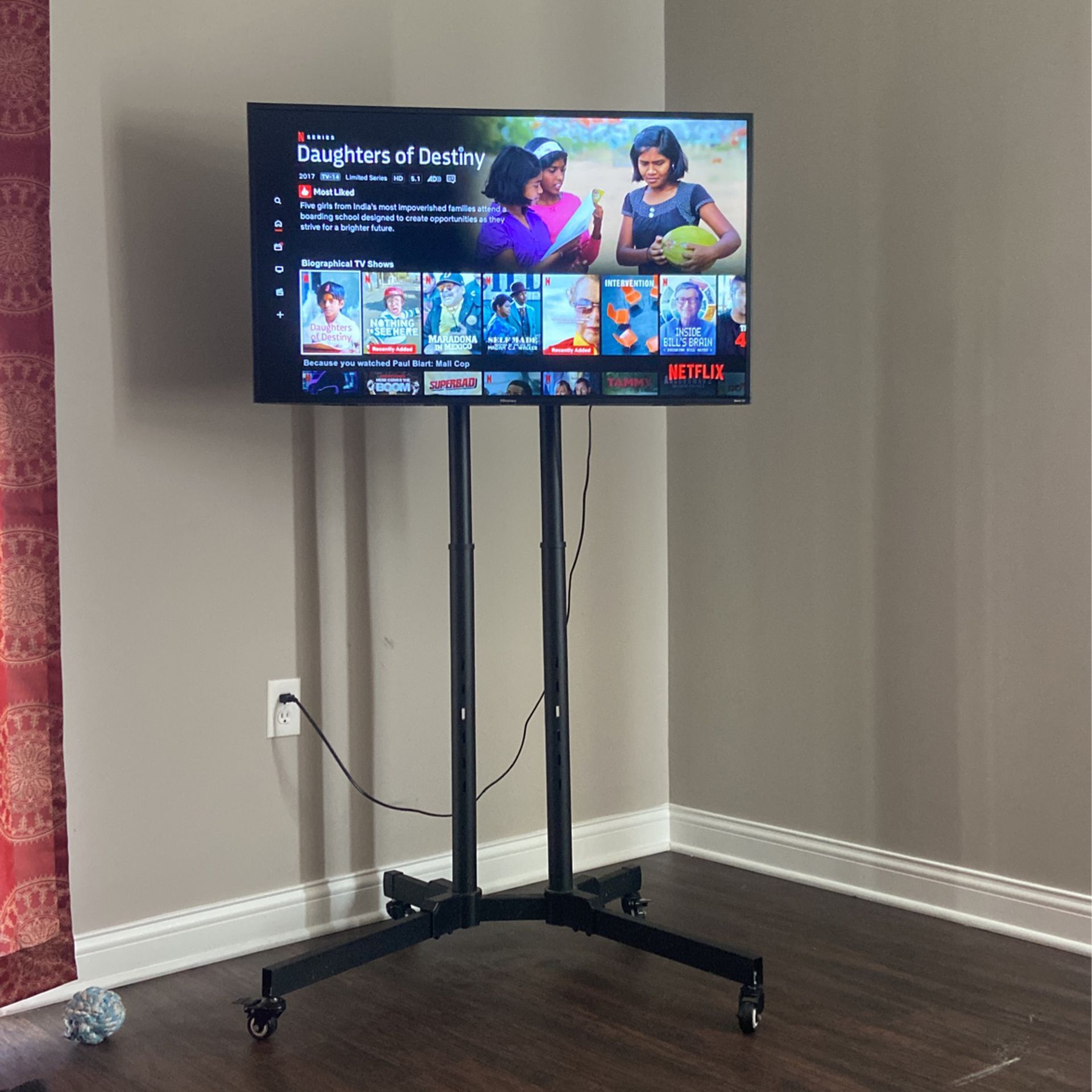 48 Inch Smart Tv And Rolling Stand 