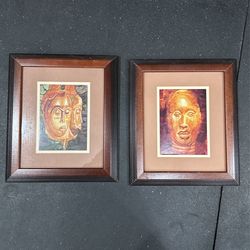 2 African Abstract Art Frames