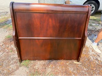 Solid Wood Twin Sleigh Bed with Trundle & 2 Mattresses