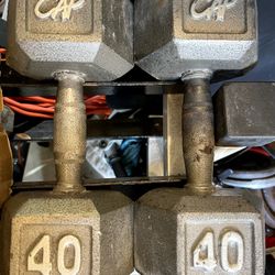 PAIR OF CAP STEEL HEX  40 LB.  DUMBBELLS 
