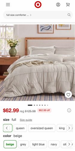 Bedsure Full 4-Piece Bed in a Bag Comforter Set – Beige – New in Box