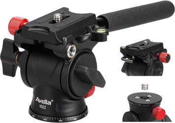 Avella V502 Tripod Fluid Head Pan Tilt Arca Swiss Plate for DSLR Video Camera