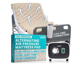 Vive Alternating Air Pressure Mattress Pad - The Original Bed Sore Solution Dr. Recommended Hospital Bed Topper for Bedridden Patients - Includes Wate