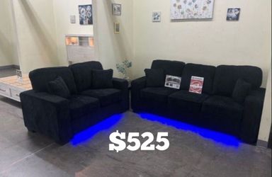 Beautiful‼️2-Pc Sofa & Loveseat Sofa With Built -in LED Lights