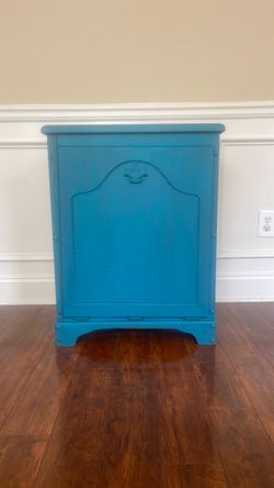 Painted Vintage Wood Cabinet with Drop Front