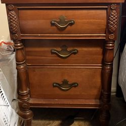 3 Drawer, Wooden Nightstand 