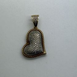 10K Heart Charm with Diamonds 