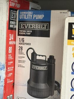 1/6 Hp Everbilt Utility Pump  