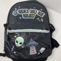 Girls Run The Galaxy Space Glitter Patch Backpack for Sale in