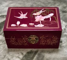 Handmade Asian Lacquer w/ mother of pearl Jewelry Box