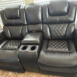 Black Recliner Sofa Set