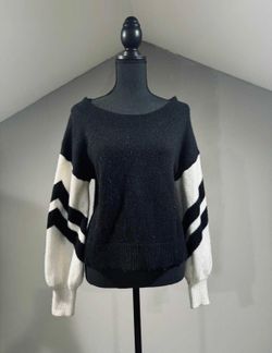 XS Express White Black Sweater