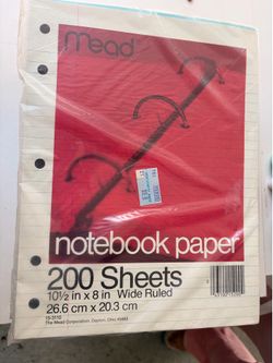 6x 200 sheet wide ruled notebook paper