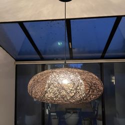 Two Tone Wicker Nest Chandelier