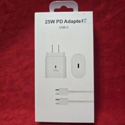 25W USB-C wall charger and cable set. 