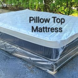 NEW QUEEN PILLOWTOP MATTRESS AND BOX SPRING ‐ 2PC