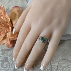 Turquoise Heart Shaped Ring, Size 9
