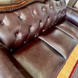 Genuine Monte Carlo Leather Sofa, New Condition 