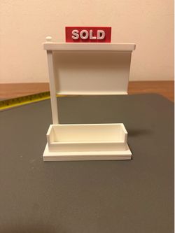 3D Printed Real Estate Business Card Holder Desk Sign with Miniature Sold Sign