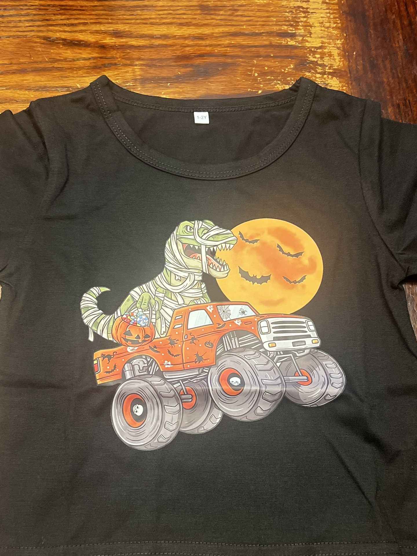 Toddler halloween dinosaur shirt