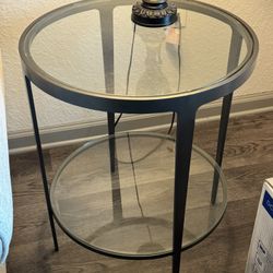 Glass Top Metal Side Table