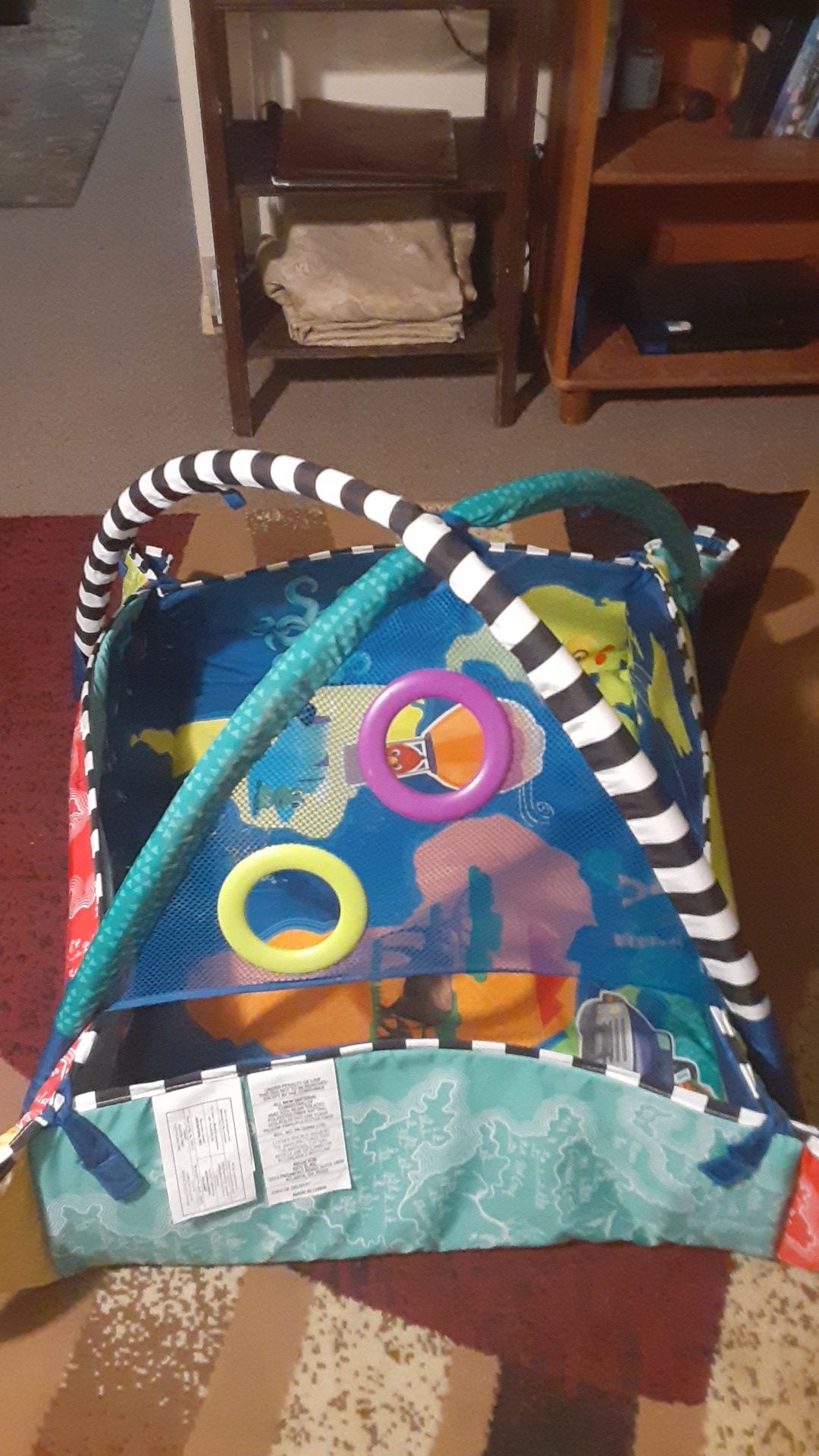 4 in 1 Baby Einstein tummy time activity play mat, as well as a ball pit, with collapsible sides.