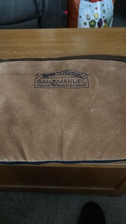Blanket folded inside carrying case