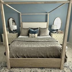 85 Inch - Weather MAHOGANY WOOD CANOPY BED - FAST DELIVERY!!! 🚚 